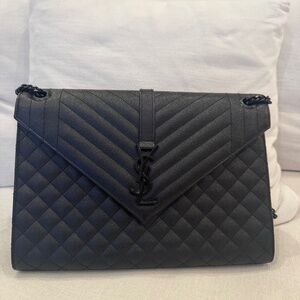 Saint Laurent Envelope Triquilt Grained Leather Large